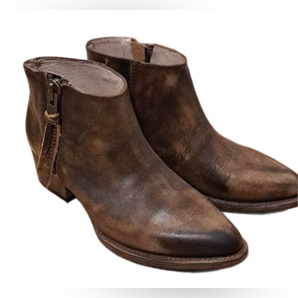 Freebird By Steven Onyx Distressed Brown Western Boots Booties Size 12 with Box